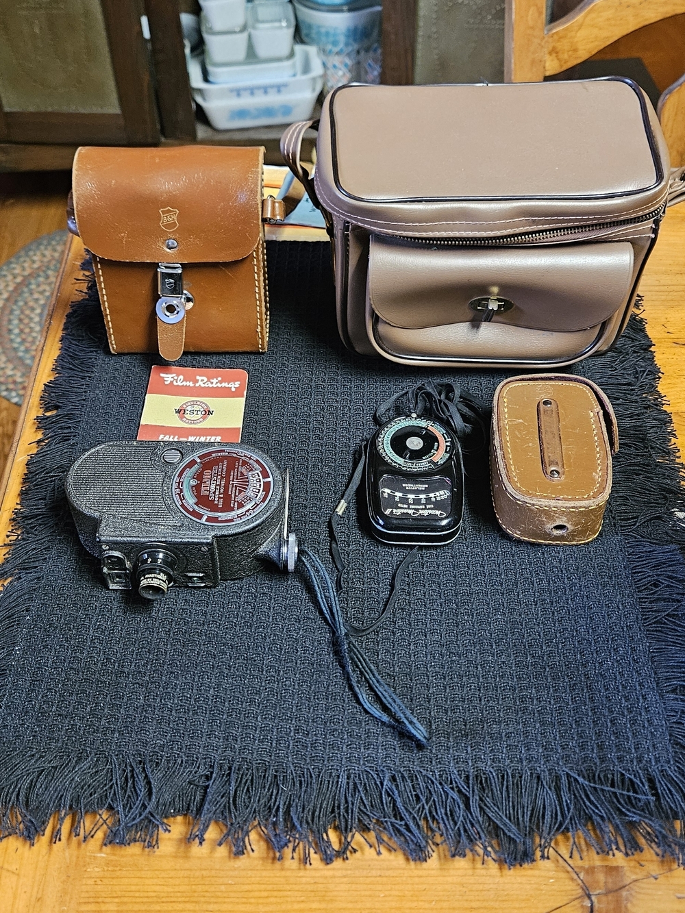 Filmo Sportster Bell & Howell 8mm Movie Camera & Exposure Meter With Accessories